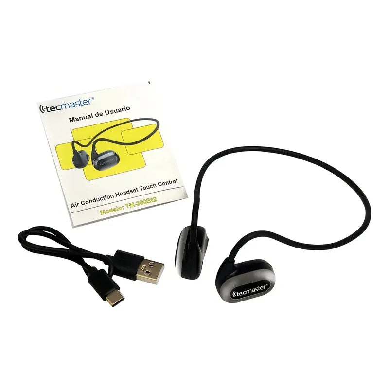 Audífonos Deportivo Bluetooth Tecmaster Air-conduction Color Negro Luz Azul