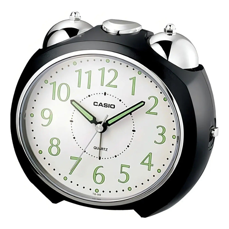 Reloj Despertador Casio Tq-369-1df Con Luz Y Alarma - Negro