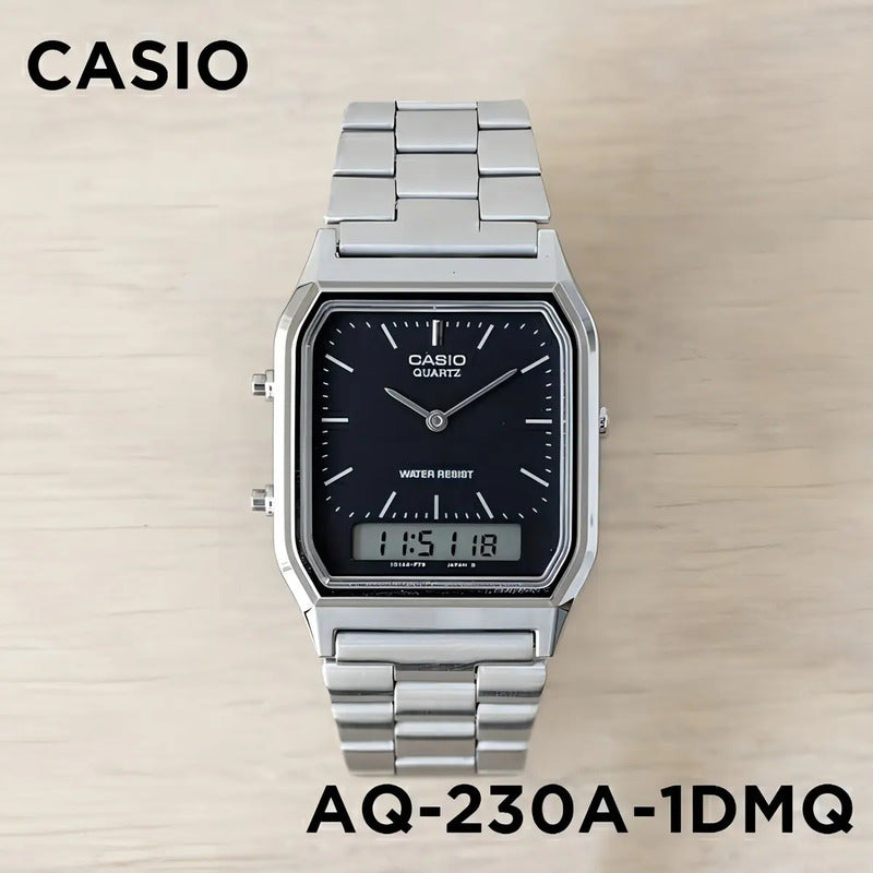 Reloj Casio Unisex Aq-230a-1dmq/relojeria Violeta Plata Plateado