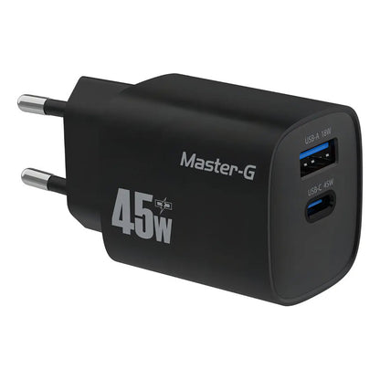 Cargador Portátil Carga Rápida 45w + Cable Usb-c Master-g Color Negro