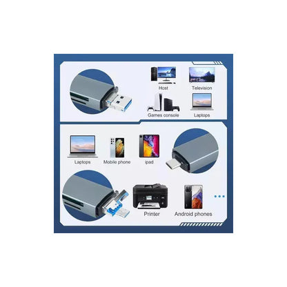 Lector De Tarjetas De Memoria Usb C Adaptador Otg Usb 6 En 1 Gris Espacial