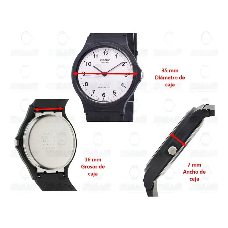 Reloj Casio Mq-24-7b Analógico Unisex De Resina Con Fondo Blanco