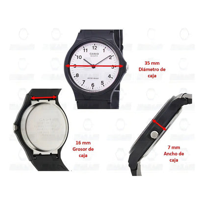 Reloj Casio Mq-24-7b Analógico Unisex De Resina Con Fondo Blanco