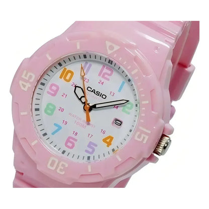 Reloj Casio Mujer Lrw-200h-4b2 Color De La Malla Rosa Color Del Bisel Rosa Color Del Fondo Blanco