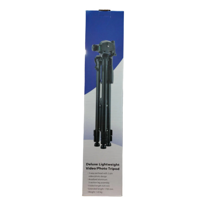Tripie Para Celular Camaras Soporte Ajustable Aluminio Negro Negro