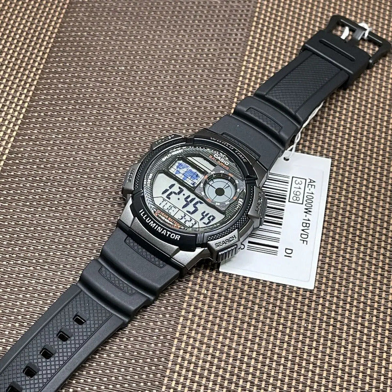 Reloj Pulsera Digital Casio Ae-1000w-1b Con Correa De Resina Color Negro