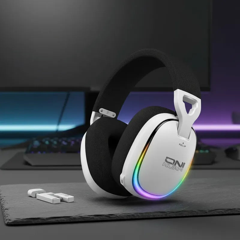 Auriculares Gaming Gt805 Inalámbricos ,4 Modos 2 En 1 Dongle Blanco