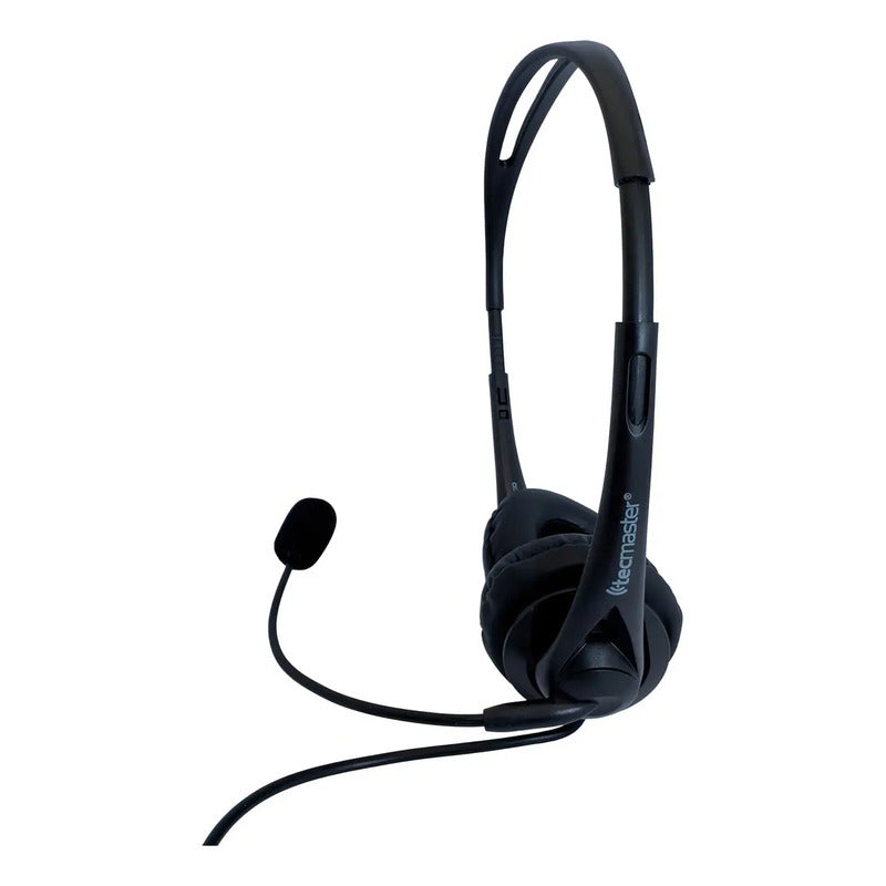 Auriculares Call-center Micrófono 3.5mm Tm100561 Tecmaster Negro
