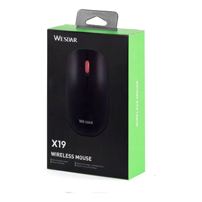 Mouse Inalámbrico Wesdar X19 Negro Óptico 1200dpi Ambidiestro