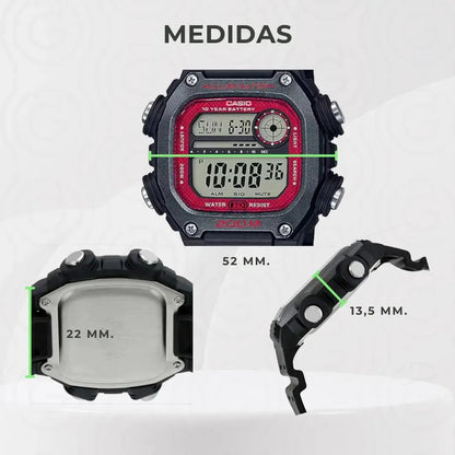 Reloj Casio Digital Deportivo Para Hombre, Con Resistencia Al Agua De 200m Negro