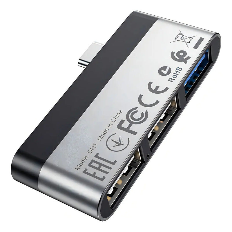 Hub Usb C Borofone Dh1 3 Puertos Usb 3.0 Con Protección Sobrecarga Gris