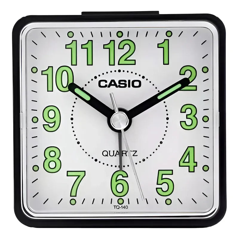 Reloj Despertador Casio Tq-140-1bdf Numeros Grandes Analogo Luz Color Negro/blanco