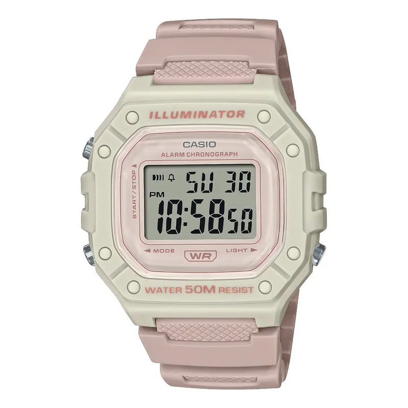Reloj Digital Casio W-218hc-4a2vdf Para Mujer Blanco Gris