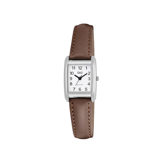 Reloj Q&q Moda Modelo: Q44c-010py Caqui Plateado Blanco