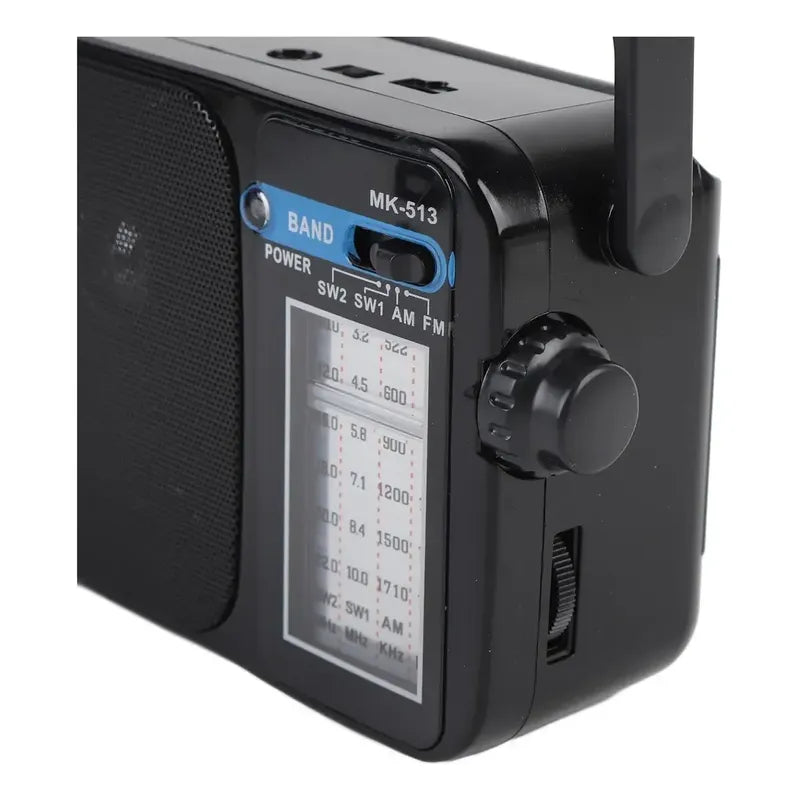 Radio Fm/am Con Linterna Incluida Recargable Y A Pila Negro