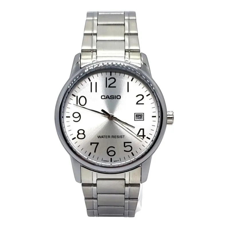 Reloj Pulsera Casio Mtp-v002d-7b Con Correa De Acero Inoxidable Color Plateado Para Hombre