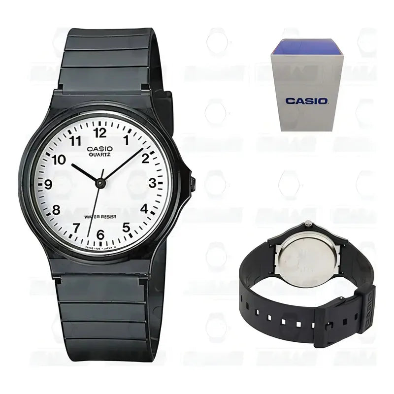 Reloj Casio Mq-24-7b Analógico Unisex De Resina Con Fondo Blanco