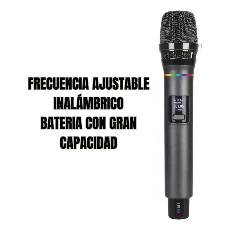 Pack 2 Micrófonos Inalámbricos Profesional Conexión Auxiliar Negro