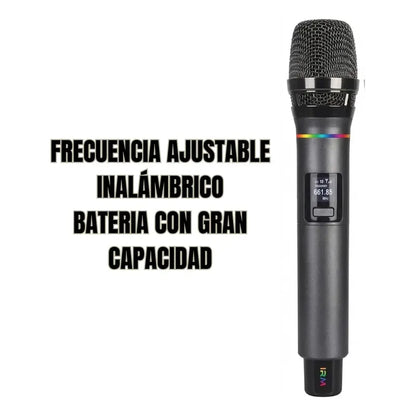 Pack 2 Micrófonos Inalámbricos Profesional Conexión Auxiliar Negro