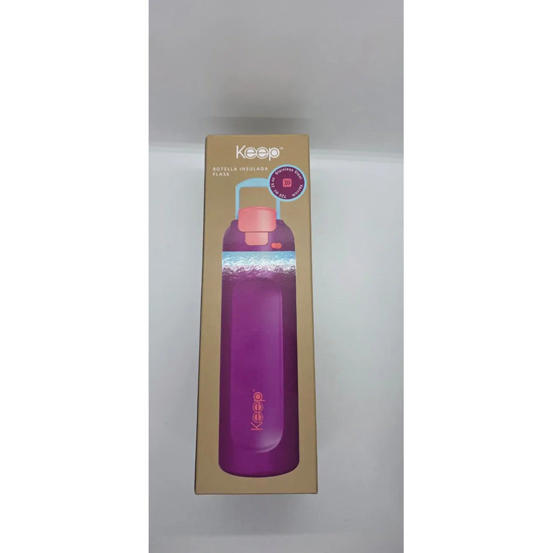Botella Insulada Flask Naranjo Salmón 720 Ml Keep Morado
