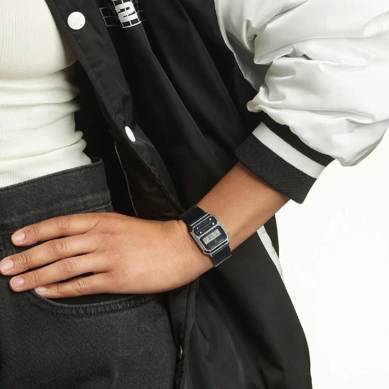 Reloj Unisex Plateado Casio Digital A-100wel-1adf-sc Negro