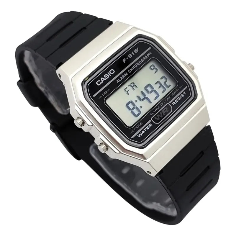 Reloj Casio Vintage F91wm-7adf Negro Gris Plateado