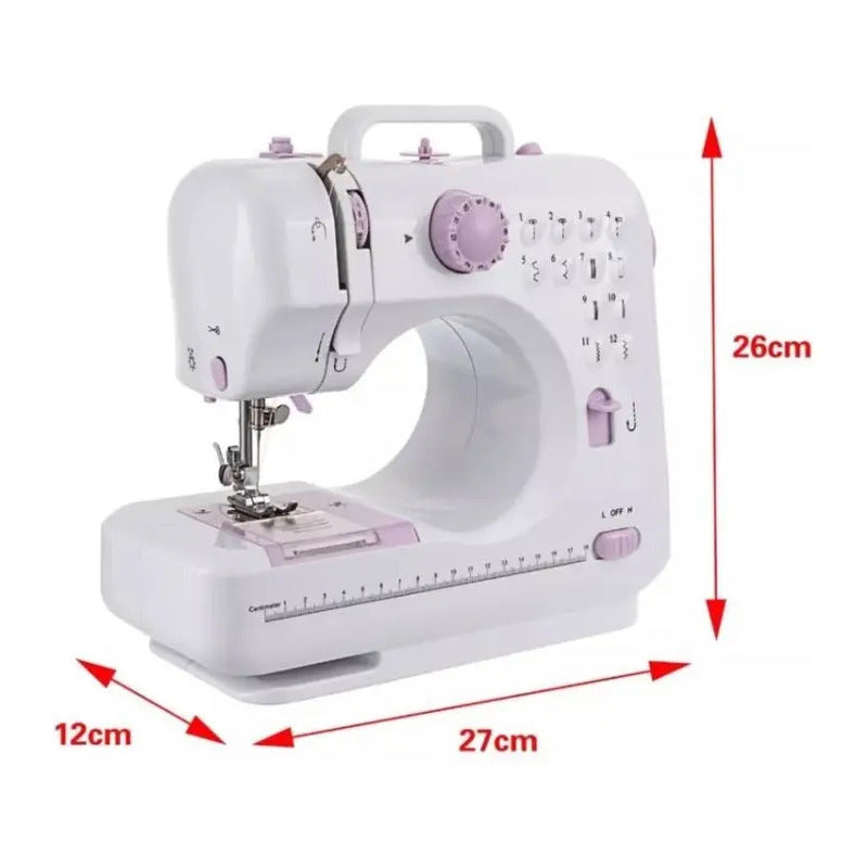 Maquina De Coser Mini Multifuncional Sm-505l Blanco
