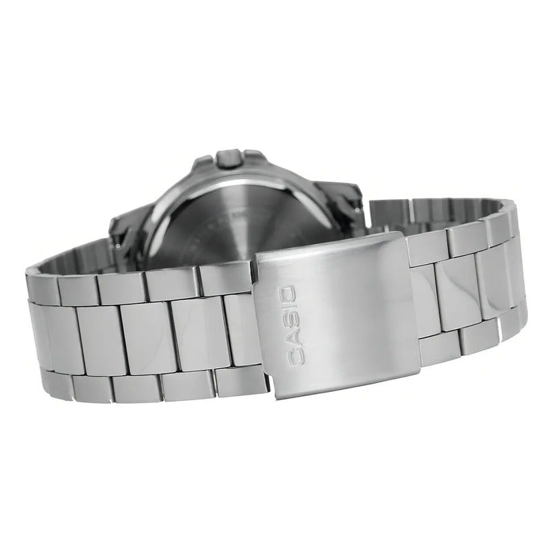 Reloj Casio Mtp-vd300d De Hombre, Con Cronógrafo Y Fondo Azul Plateado