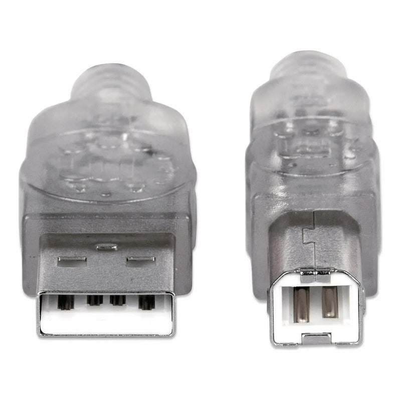 Cable Usb A-b 1.8m Manhattan 333405 Impresora Plateado