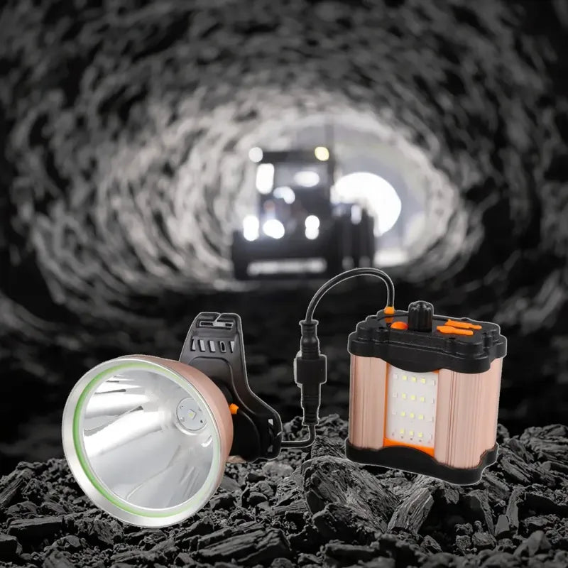 Foco Linterna Led De Caza Camping Minería Dp-p98 Color Negro