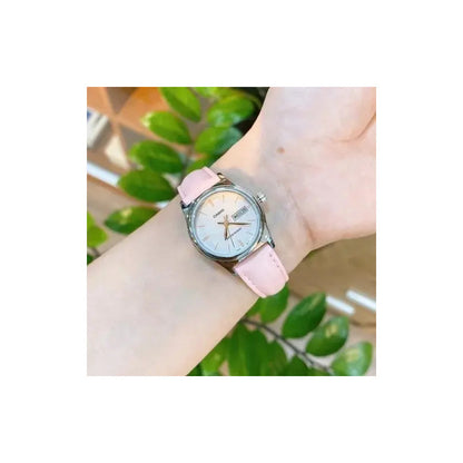 Reloj Casio Dress De Dama Ltp-v006l-4b Doble Fechador Color Rosa Y Plateado