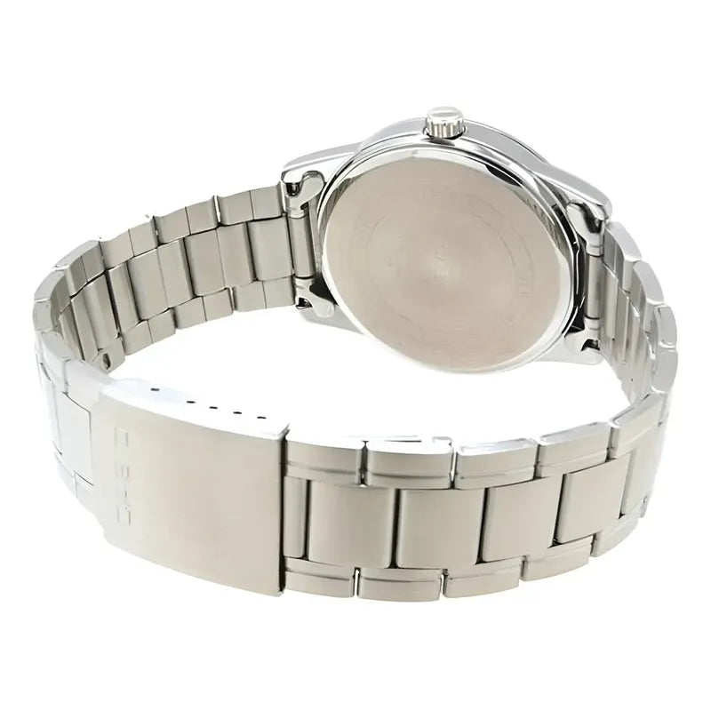 Reloj Pulsera Casio Mtp-v001d-7bu Con Correa De Acero Inoxidable Color Plateado