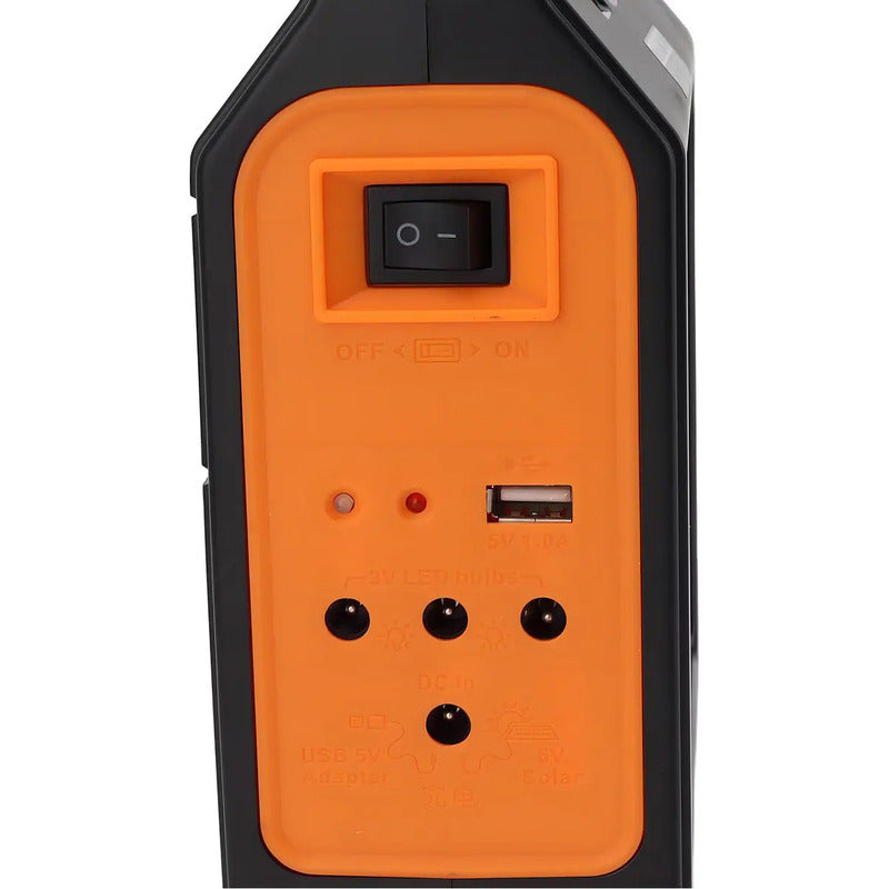 Radio Linterna Luz Solar A Bateria Con 3 Luces Usb Mp3 Color De La Linterna Negro Color De La Luz Blanco
