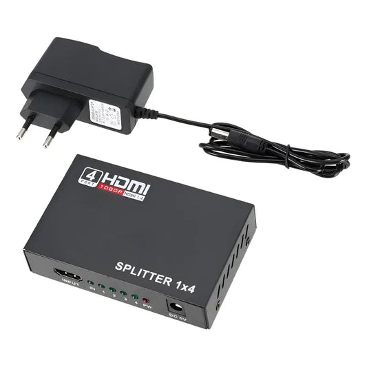 Splitter Hdmi 1x4 Full Hd 4k - Clona Pantallas Uhd Negro