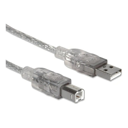 Cable Impresora Usb-a A Usb-b 3m Manhattan 2.0 Conexión Segura Plateado