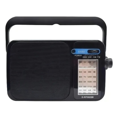 Radio Portátil Am Fm Sw1 Sw2 Usb Bluetooth Linterna Meidimake Negro