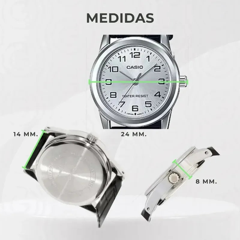 Reloj Casio Dama Ltp-v001l-7b Negro Plateado