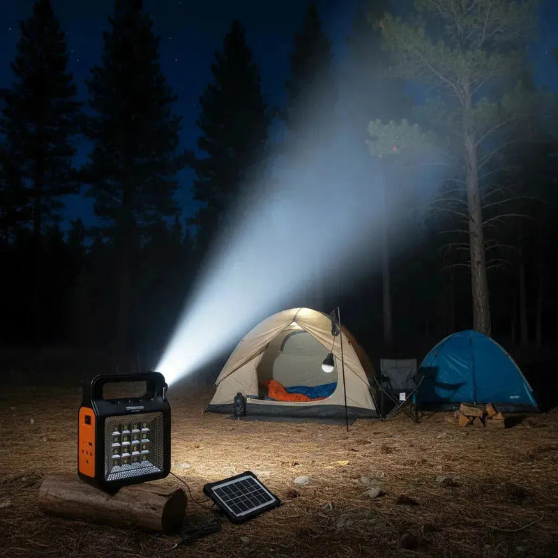 Radio Linterna Luz Solar A Bateria Con 3 Luces Usb Mp3 Color De La Linterna Negro Color De La Luz Blanco