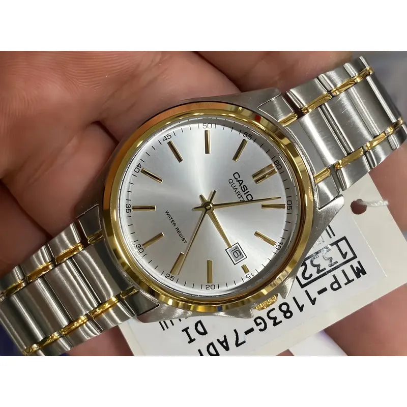 Reloj Análogo Casio Mtp-1183g-7adf Fechador Silver Gold Hombre