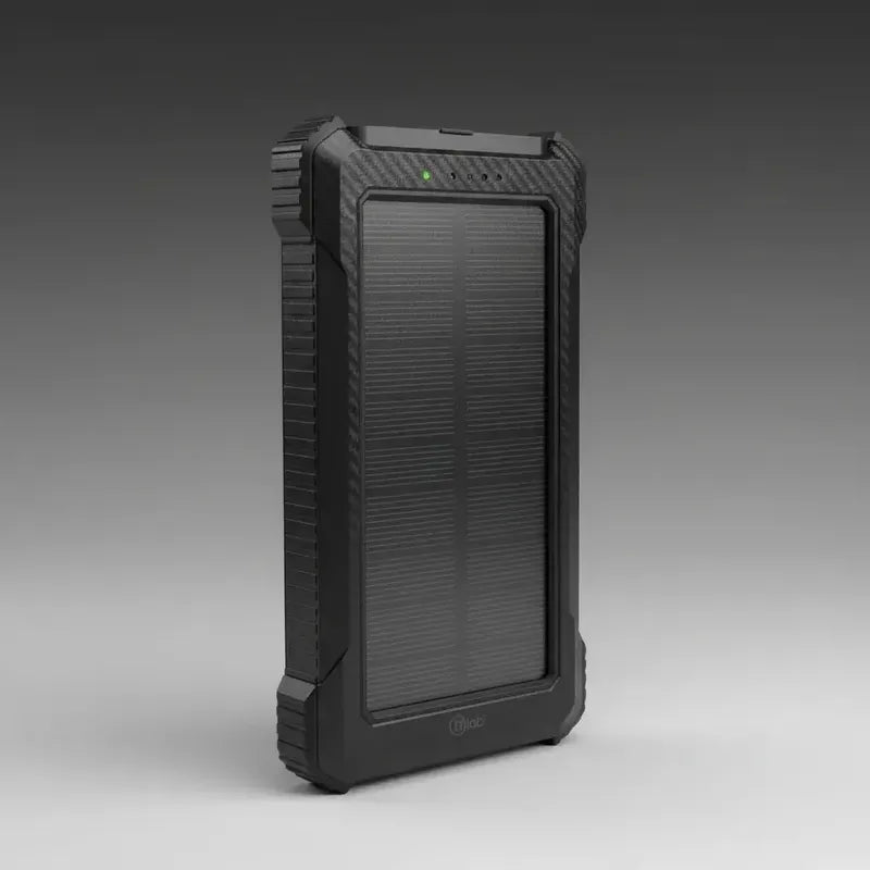 Cargador Portátil Solar Mlab De 10.000 Mah, Batería Externa Con Carga Rápida Y Linterna Negro