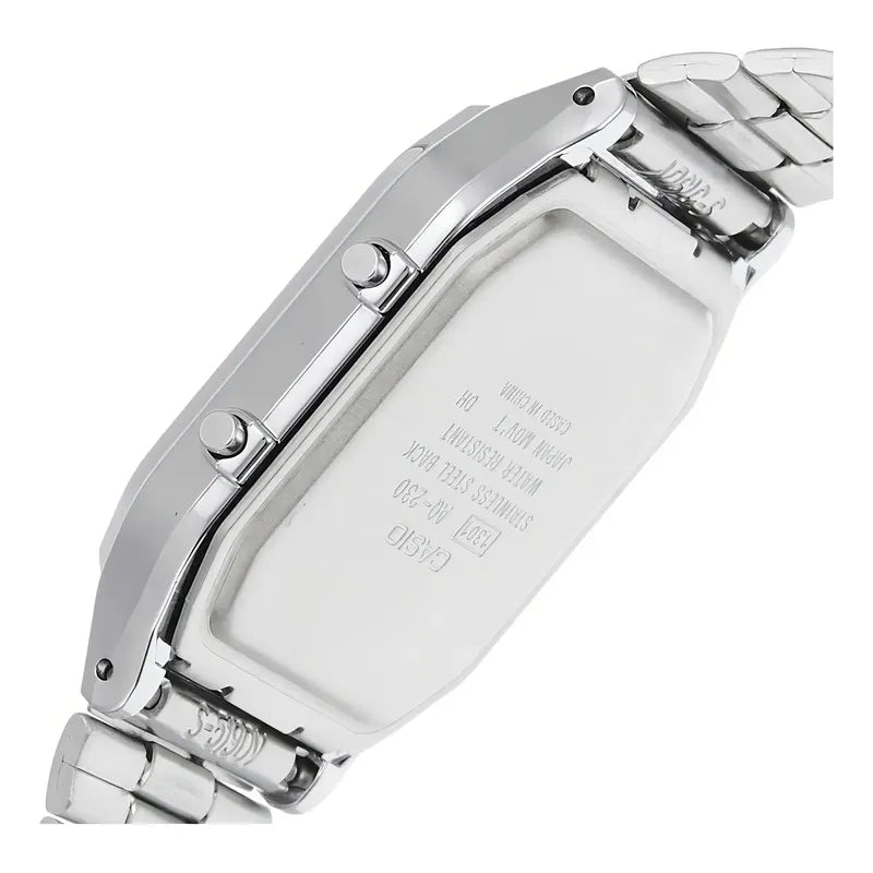 Reloj Casio Hombre Aq-230a-7d Wr Agente Oficial Caba Plateado Blanco
