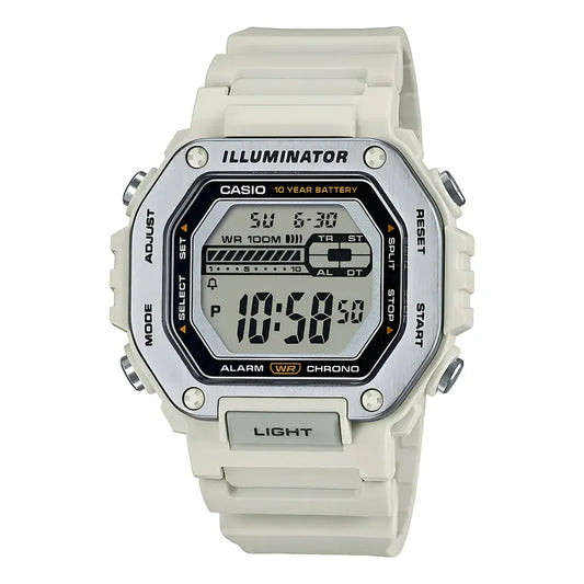 Reloj Casio Mwd-110h-8a Resina/acero Hombre Blanco Humo Negro