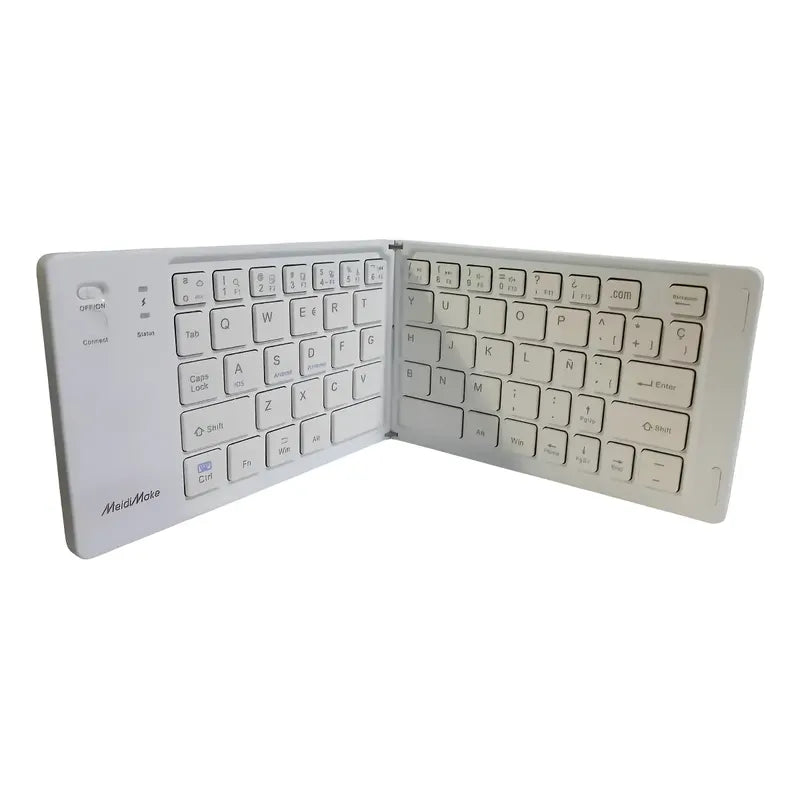 Mini Teclado Plegable Bluetooth Meidimake Mk-1007 Blanco Qwerty Portátil Inglés Internacional