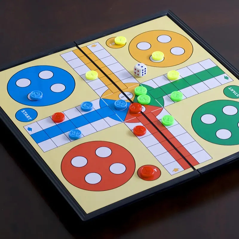 Juego De Mesa Parchis Ludo Magnético Plegable De 18 Cm Para 2 A 4 Jugadores