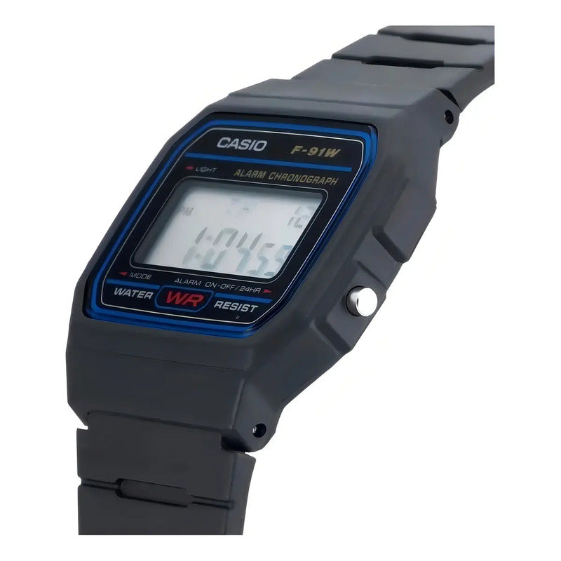 Reloj De Pulsera Casio Collection F-91 De Cuerpo Color Negro Gris