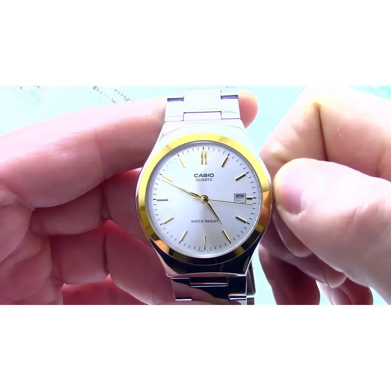 Reloj Análogo Casio Mtp-1183g-7adf Fechador Silver Gold Hombre