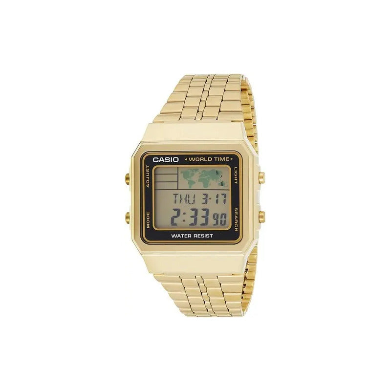 Reloj Casio Hombre A500wga-1d Vintage Dorado Negro Positivo