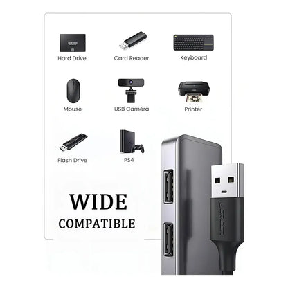 Hub 6 Puertos Multi Usb 3.0 Adaptador Con Lector Tarjeta Sd Negro