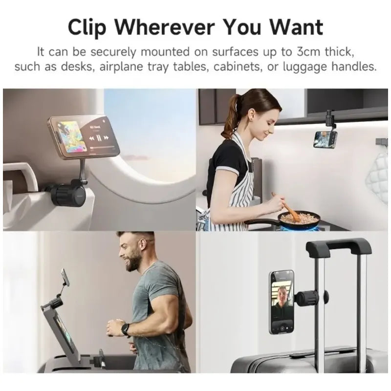 Soporte Magnético Para Celular 360° Ajustable Compacto Negro