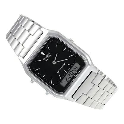 Reloj Casio Unisex Aq-230a-1dmq/relojeria Violeta Plata Plateado